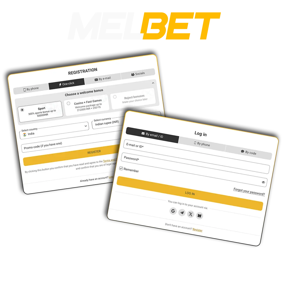 Choose the registration method on the Melbet website that suits you best.