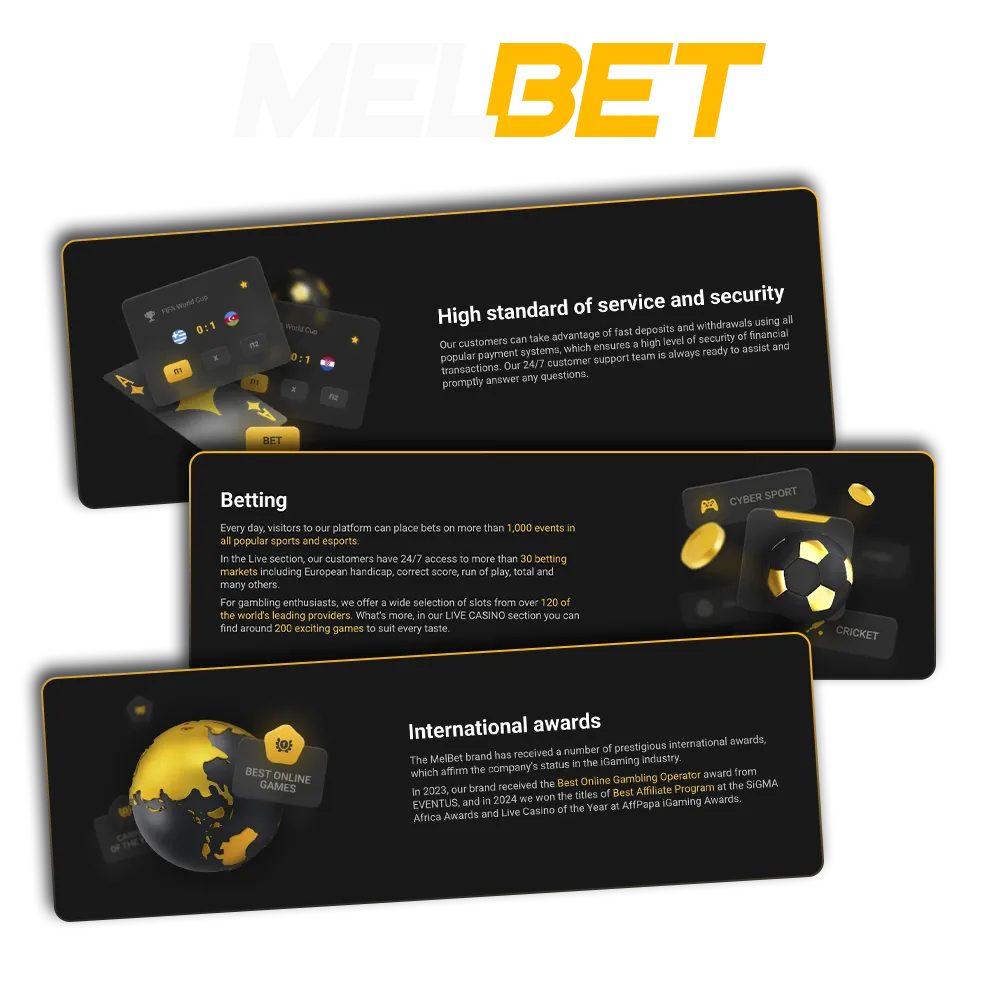 Find out about the Melbet brand and its history.