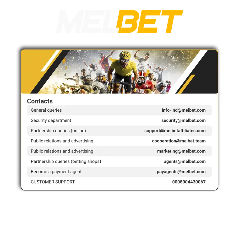 If you encounter any problems, please use the contact details on the Melbet website.