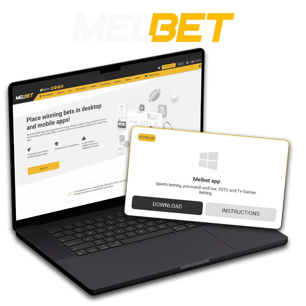 Play and place bets in high definition using the Melbet app for PC devices.